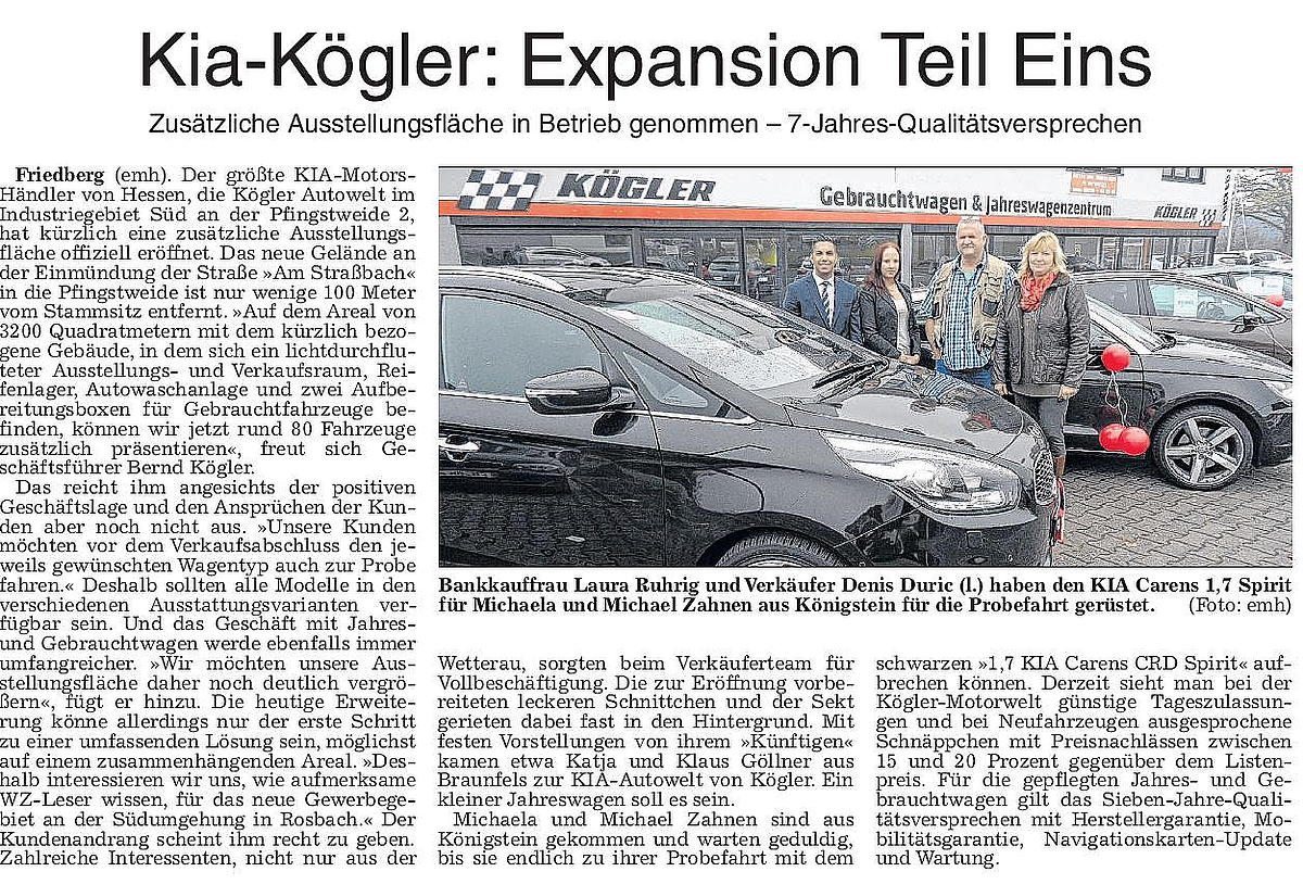 Kia-Kögler: Expansion Teil Eins