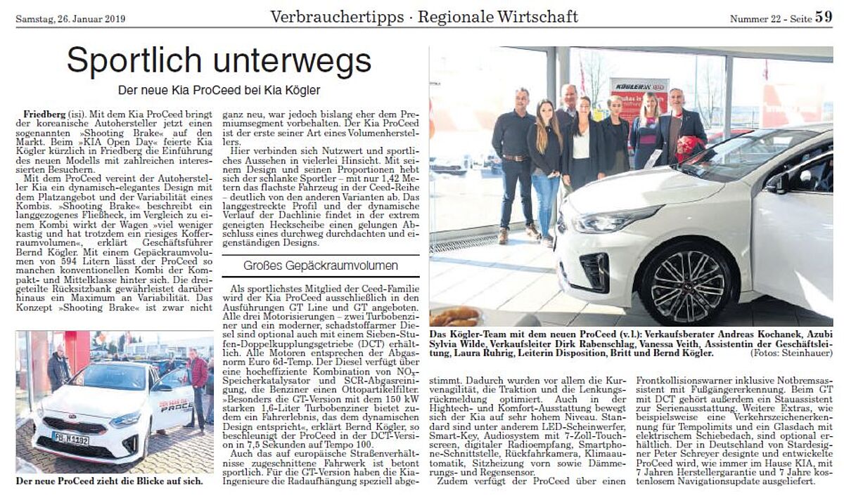 Open Day bei Kia Kögler - Der neue Kia ProCeed
